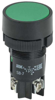 Кнопка SB-7 "Пуск" d22мм 1з+1р 240В зел. BBT40-SB7-K06 от магазина РЭССИ