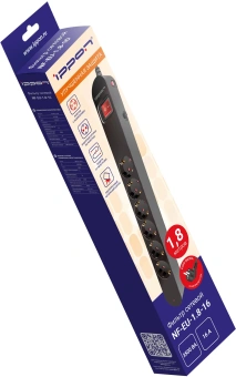 Сетевой фильтр Ippon NF-EU-1.8-16 1.8м (6 розеток) черный (коробка) от магазина РЭССИ