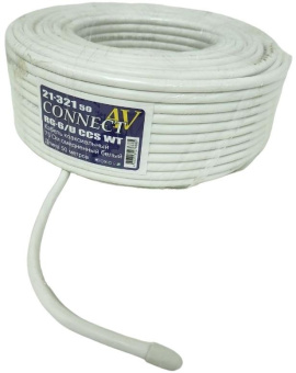Кабель Premier CONNECT-AV RG-6/U CCS WT 100м. белый (21-321 100) от магазина РЭССИ
