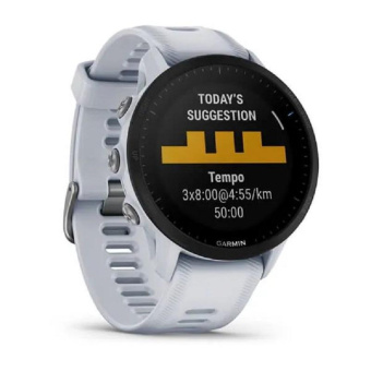 Смарт-часы Garmin Forerunner 955 33мм 1.3" корп.черный рем.белый разм.брасл.:130-220мм (010-02638-31) от магазина РЭССИ
