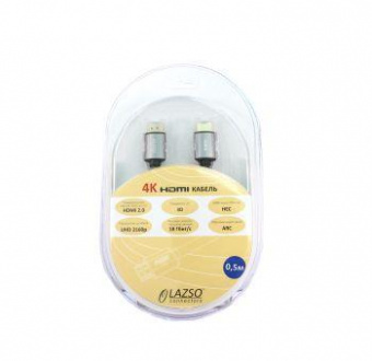 Кабель аудио-видео LAZSO WH-111-B HDMI (m)/HDMI (m) 0.5м. Позолоченные контакты черный (WH-111(0,5M)-B) от магазина РЭССИ