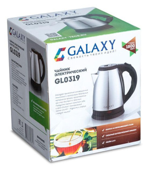 Чайник электрический Galaxy GL 0319 1.8л. 1800Вт нержавеющая сталь корпус: металл (7010103190) от магазина РЭССИ
