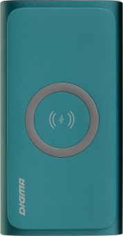 Мобильный аккумулятор Digma DGPQ10G 10000mAh 3A QC PD 20W 1xUSB беспров.зар. зеленый (DGPQ10G22CGN) от магазина РЭССИ