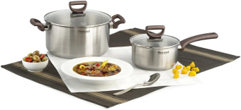 Кастрюля Rondell Fest RDS-1323 4.8л. d=24см (с крышкой) стальной от магазина РЭССИ