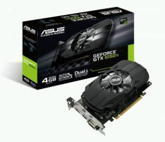 Видеокарта Asus PCI-E PH-GTX1050TI-4G NVIDIA GeForce GTX 1050TI 4096Mb 128 GDDR5 1290/7008 DVIx1 HDMIx1 DPx1 HDCP Ret от магазина РЭССИ