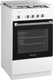 Плита Комбинированная Weissgauff WCS К2К02 WS белый/черный (стеклянная крышка) реш.сталь от магазина РЭССИ