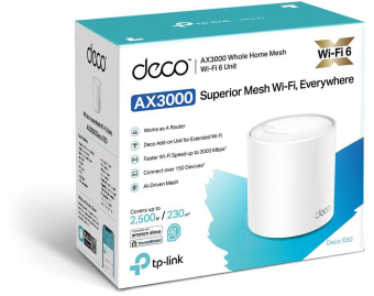 Бесшовный Mesh роутер TP-Link Deco X50(1-Pack) AX3000 10/100/1000BASE-TX белый (упак.:1шт) от магазина РЭССИ
