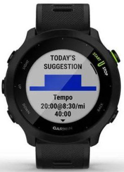Смарт-часы Garmin Forerunner 55 42мм 1.04" LCD корп.черный рем.черный разм.брасл.:127-220мм (010-02562-10) от магазина РЭССИ
