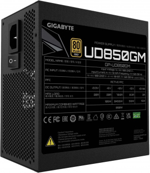 Блок питания Gigabyte ATX 850W GP-UD850GM 80+ gold 24+2x(4+4) pin APFC 120mm fan 8xSATA Cab Manag RTL от магазина РЭССИ