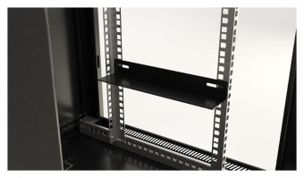 Шкаф коммутационный Hyperline (TWB-1566-GP-RAL9004) настенный 15U 600x600мм пер.дв.стекл 2 бок.пан. 60кг черный IP20 сталь от магазина РЭССИ