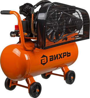 Компрессор поршневой Вихрь КМП-400/50Р масляный 400л/мин 50л 2500Вт оранжевый/черный от магазина РЭССИ