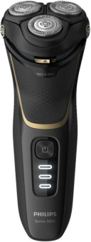 Бритва роторная Philips Series 3000 S3333/54 реж.эл.:3 питан.:аккум. черный/золотистый от магазина РЭССИ