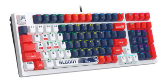 Клавиатура A4Tech Bloody S98 механическая синий/белый USB for gamer LED (SPORTS NAVY) от магазина РЭССИ