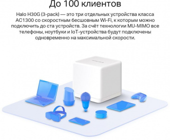 Бесшовный Mesh роутер Mercusys Halo H30G(2-pack) AC1300 10/100/1000BASE-TX белый (упак.:2шт) от магазина РЭССИ