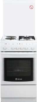 Плита Комбинированная De Luxe 506022.05гэ(кр) ЧР-030 белый (стеклянная крышка) реш.чугун от магазина РЭССИ
