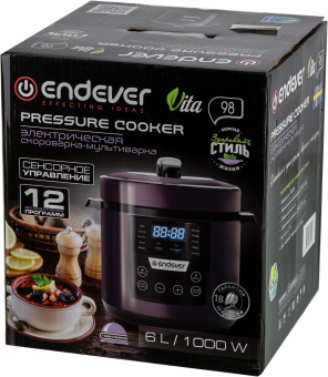 Мультиварка Endever Vita-98 6л 1000Вт сливовый/черный от магазина РЭССИ