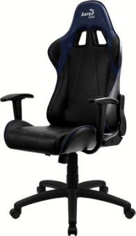 Кресло игровое Aerocool AС100 AIR черный/синий сиденье черный/синий ПВХ/полиуретан крестов. от магазина РЭССИ