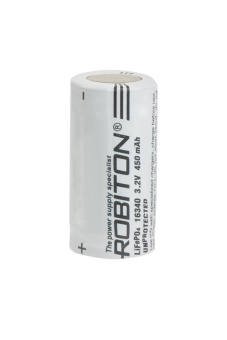 Аккумулятор ROBITON LiFe16340-450 450мАч без защиты PK1 от магазина РЭССИ