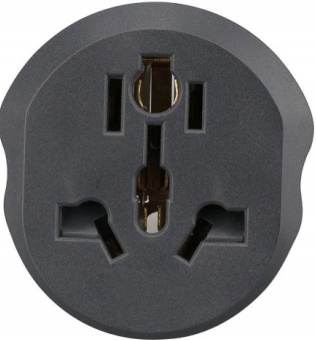 Адаптер-переходник 11626/20 (K1616) (1 розетка) темно-серый от магазина РЭССИ