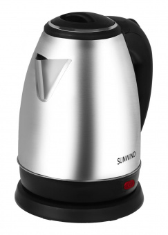 Чайник электрический SunWind SUN-K-001 1.8л. 1500Вт серебристый/черный (корпус: нержавеющая сталь/пластик) от магазина РЭССИ