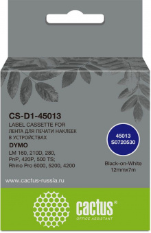 Картридж ленточный Cactus CS-D1-45013 45013 черный/белый для Dymo LM 160, 210D, 280, PnP, 420P, 500 TS; Rhino Pro 6000, 5200, 4200 от магазина РЭССИ
