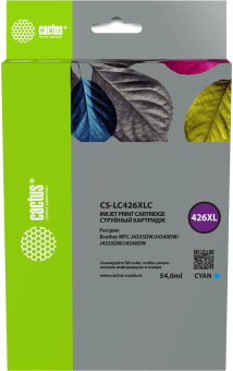 Картридж струйный Cactus CS-LC426XLC голубой (54мл) для Brother MFC-J4335DW/J4340DW/J4535DW/J4540DW от магазина РЭССИ