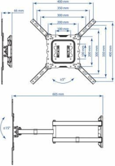 Кронштейн для телевизора Kromax DIX-18 белый 22"-65" макс.40кг настенный поворот и наклон от магазина РЭССИ