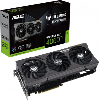 Видеокарта Asus PCI-E 4.0 TUF-RTX4060TI-O8G-GAMING NVIDIA GeForce RTX 4060TI 8192Mb 128 GDDR6 2520/18000 HDMIx1 DPx3 HDCP Ret от магазина РЭССИ