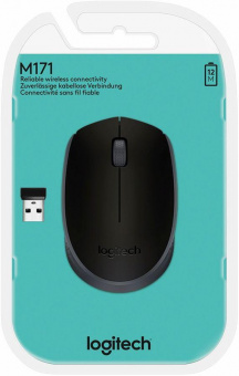 Мышь Logitech M171 черный оптическая (1000dpi) беспроводная USB для ноутбука (2but) от магазина РЭССИ