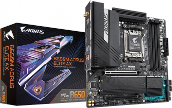 Материнская плата Gigabyte B650M AORUS ELITE AX SocketAM5 AMD B650 4xDDR5 mATX AC`97 8ch(7.1) 2.5Gg RAID+HDMI+DP от магазина РЭССИ