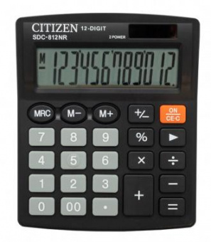 Калькулятор бухгалтерский Citizen SDC-812NR черный 12-разр. от магазина РЭССИ