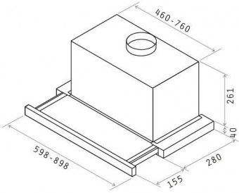 Вытяжка встраиваемая Elica Elite 26 IX/A/60/VT нержавеющая сталь/черный управление: кнопочное (1 мотор) от магазина РЭССИ