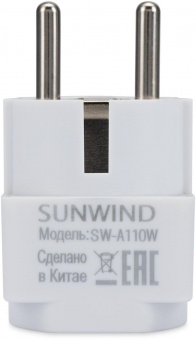 Адаптер-переходник SunWind SW-A110W (1 розетка) белый (коробка) от магазина РЭССИ