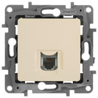 Розетка телеф. Legrand Etika 672340 скрыт. слоновая кость от магазина РЭССИ