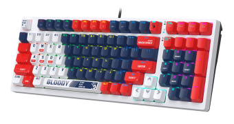 Клавиатура A4Tech Bloody S98 механическая синий/белый USB for gamer LED (SPORTS NAVY) от магазина РЭССИ