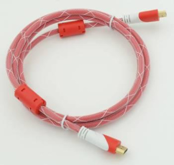 Кабель аудио-видео HDMI (m)/HDMI (m) 1.8м. феррит.кольца Позолоченные контакты красный от магазина РЭССИ