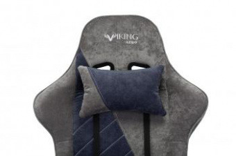 Кресло игровое Zombie VIKING X Fabric серый/темно-синий с подголов. крестов. пластик от магазина РЭССИ