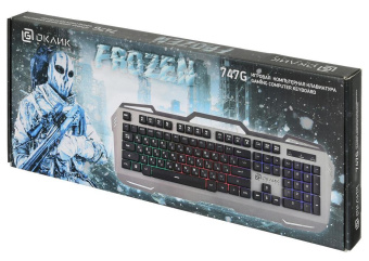 Клавиатура Оклик 747G FROZEN серый/черный USB Multimedia for gamer LED от магазина РЭССИ