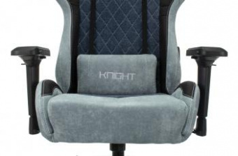 Кресло игровое Zombie VIKING 7 KNIGHT Fabric голубой текстиль/эко.кожа с подголов. крестов. металл от магазина РЭССИ