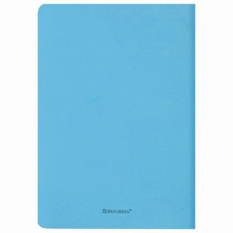 Тетрадь BRAUBERG RAINBOW A5 147x210 мм 48 листов сшивка в точку кожзам SoftTouch голубой 403883 от магазина РЭССИ