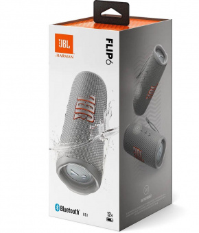 Колонка порт. JBL Flip 6 серый 30W 1.0 BT 10м 4800mAh (JBLFLIP6GREY) от магазина РЭССИ