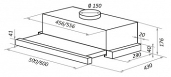 Вытяжка встраиваемая Maunfeld VS Fast 50 черный управление: кулисные переключатели (1 мотор) от магазина РЭССИ