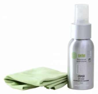 Чистящий набор (салфетки + спрей) Cactus CSP-S3001AL для экранов и оптики 1шт 25х25см 50мл от магазина РЭССИ