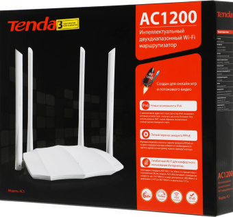 Роутер беспроводной Tenda AC5 AC1200 10/100BASE-TX белый от магазина РЭССИ