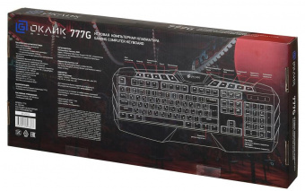 Клавиатура Оклик 777G PSYCHO черный USB Multimedia for gamer LED (подставка для запястий) от магазина РЭССИ