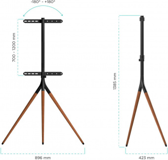 Подставка для телевизора Onkron TS1220 черный 32"-65" макс.35кг напольный от магазина РЭССИ