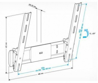 Кронштейн для телевизора Holder LCD-T4612 черный 32"-65" макс.40кг настенный наклон от магазина РЭССИ