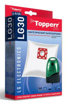 Пылесборники Topperr LG30 1408 сверхпрочные нетканые (4пылесбор.) (1фильт.) от магазина РЭССИ
