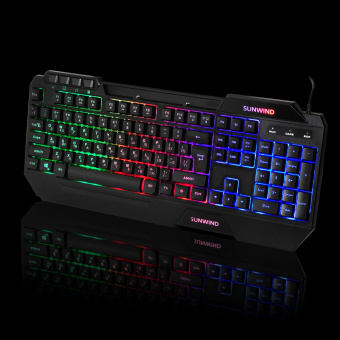 Клавиатура SunWind SW-K515G черный USB Multimedia for gamer LED от магазина РЭССИ