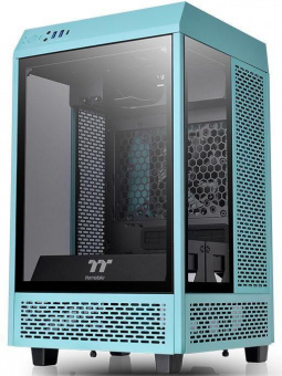 Корпус Thermaltake The Tower 100 Turquoise бирюзовый без БП miniITX 1x120mm 3x140mm 2xUSB3.0 audio bott PSU от магазина РЭССИ